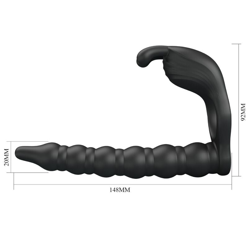 PRETTY LOVE - BLACKNEY PENISRING MET ZWARTE VIBRATORPLUG