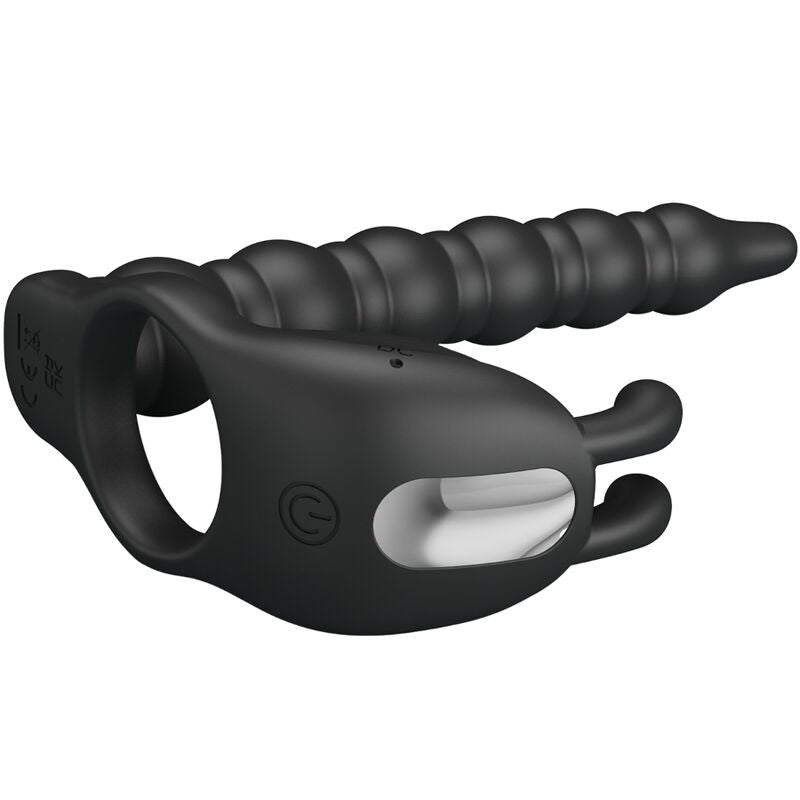 PRETTY LOVE - BLACKNEY PENISRING MET ZWARTE VIBRATORPLUG