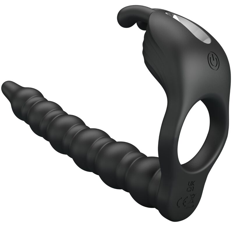 PRETTY LOVE - BLACKNEY PENISRING MET ZWARTE VIBRATORPLUG