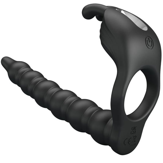 PRETTY LOVE - BLACKNEY PENISRING MET ZWARTE VIBRATORPLUG