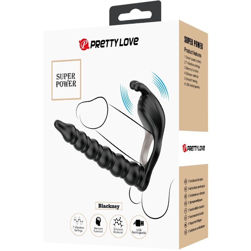 PRETTY LOVE - BLACKNEY PENISRING MET ZWARTE VIBRATORPLUG