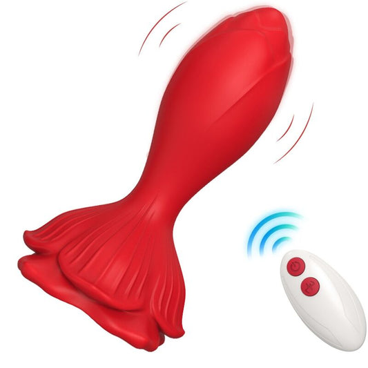 ARMONY - ROZE VIBRATOR & ANALE PLUG KLEINE AFSTANDSBEDIENING ROOD