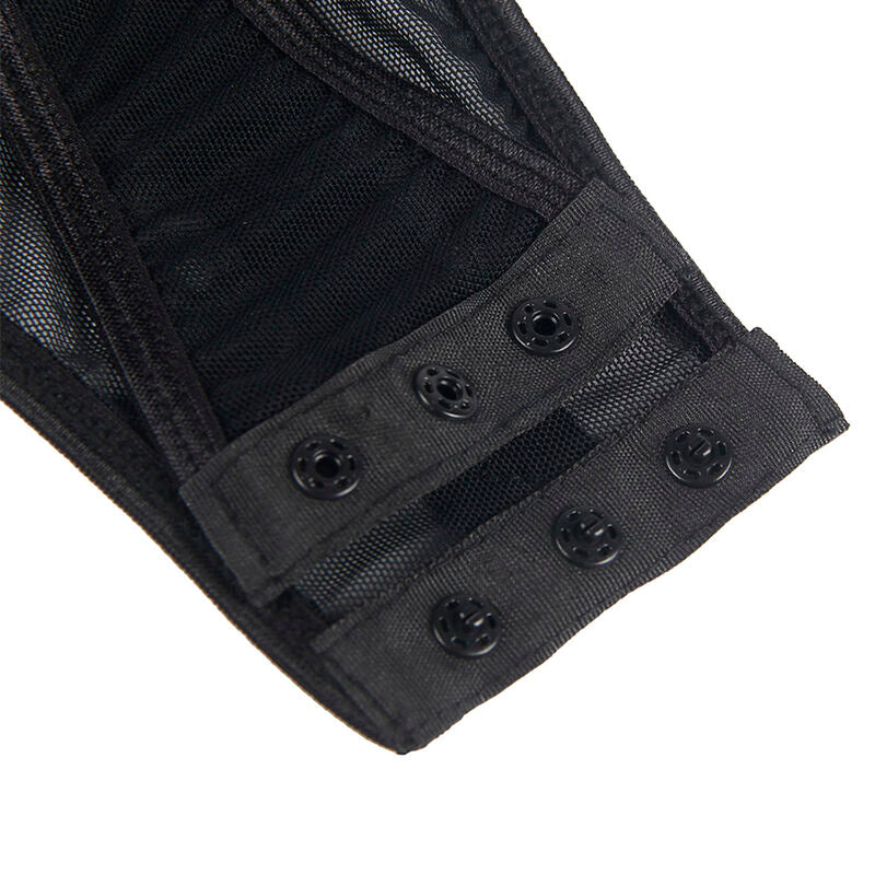 SUBBLIME - TEDDY MET JARRETELBANDJES DETAIL BORST ZWART S/M