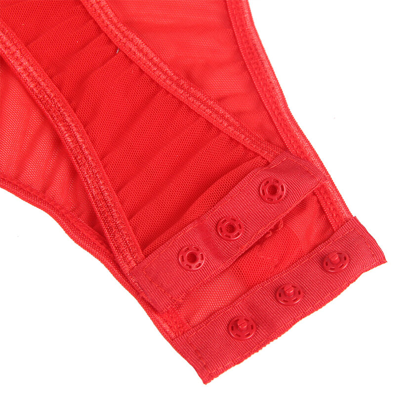 SUBBLIME - TEDDY MET JARRETELBANDJE DETAIL RODE BORST L/XL