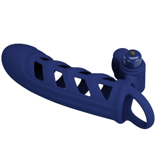 PRETTY LOVE - ALTAF VIBRATORRING MET SILICONEN OMHULSEL BLAUW