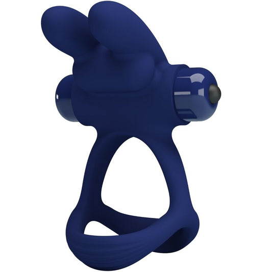 PRETTY LOVE - FRANCISCO DUBBELE TRILLENDE RING KONIJN BLAUW