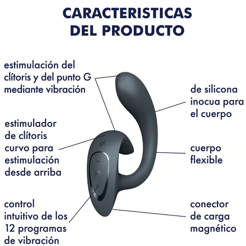SATISFYER - G FOR GODDESS 1 RABBIT VIBRATOR DONKERGRIJS