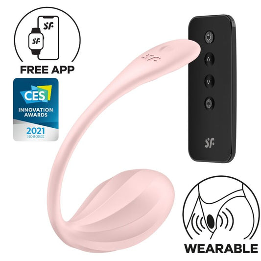 SATISFYER - GERIBBELDE BLOEMBLAD G-SPOT AFSTANDSBEDIENING STIMULATOR ROZE GRATIS APP
