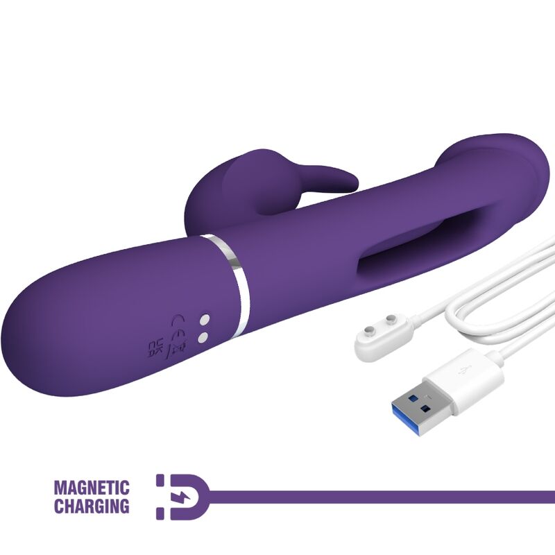 PRETTY LOVE - KAMPAS KONIJN 3-IN-1 MULTIFUNCTIONELE VIBRATOR MET TONG VIOLET