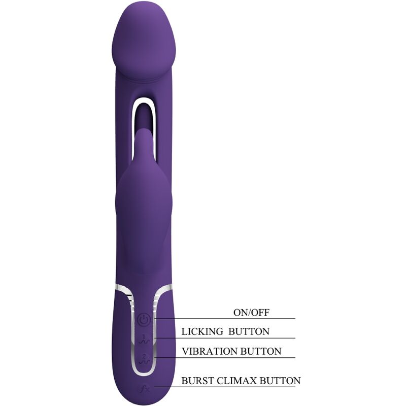 PRETTY LOVE - KAMPAS KONIJN 3-IN-1 MULTIFUNCTIONELE VIBRATOR MET TONG VIOLET