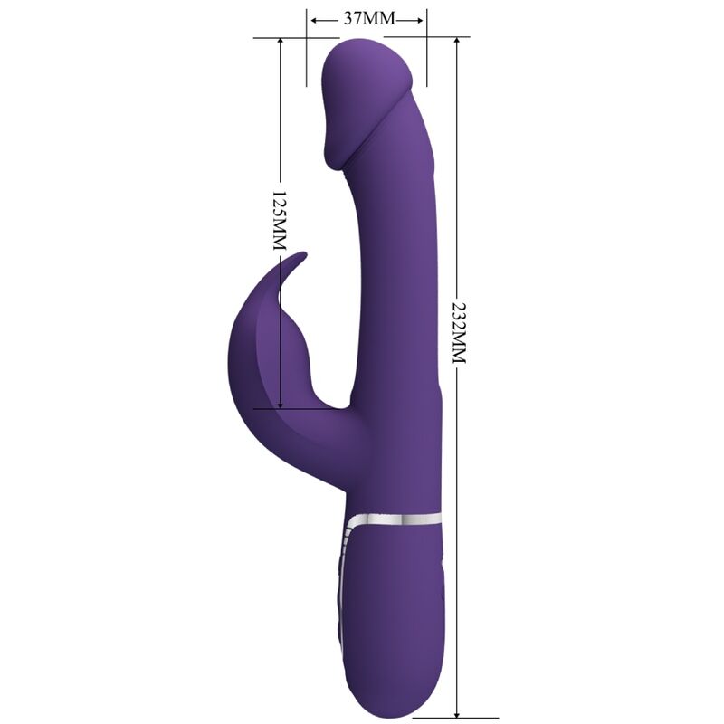 PRETTY LOVE - KAMPAS KONIJN 3-IN-1 MULTIFUNCTIONELE VIBRATOR MET TONG VIOLET