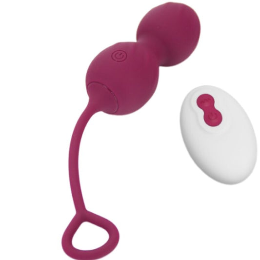 ARMONY - BLOSSOMS VAGINALE DUMBELL VIBRATIE AFSTANDSBEDIENING 10 TRILLINGEN DONKERROOD