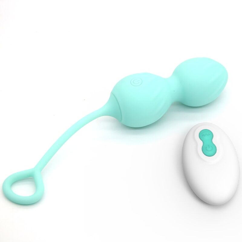 ARMONY - BLOSSOMS VAGINALE DUMBELL VIBRATIE AFSTANDSBEDIENING 10 VIBRATIES GROEN