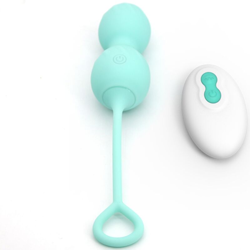 ARMONY - BLOSSOMS VAGINALE DUMBELL VIBRATIE AFSTANDSBEDIENING 10 VIBRATIES GROEN
