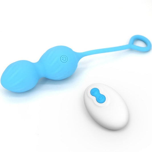 ARMONY - BLOSSOMS VAGINAAL DUMBBELL VIBRATIE AFSTANDSBEDIENING 10 TRILLINGEN BLAUW