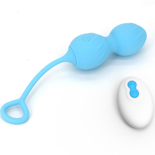ARMONY - BLOSSOMS VAGINAAL DUMBBELL VIBRATIE AFSTANDSBEDIENING 10 TRILLINGEN BLAUW