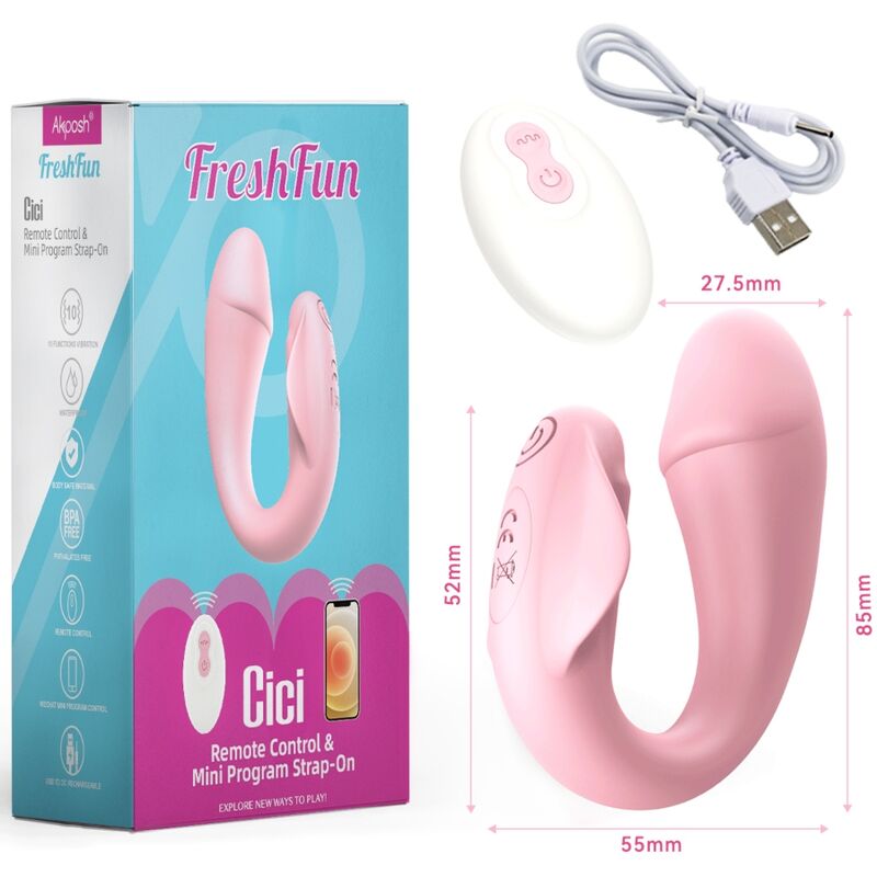 ARMONY - FRESHFUN CICI OPZETVIBRATOR AFSTANDSBEDIENING EN APP 10 TRILLINGEN ROZE