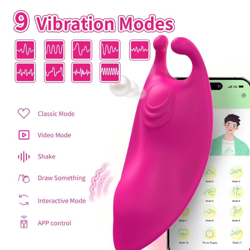 ARMONY - HONEYBEE DRAAGBARE SLIPVIBRATOR G-SPOT FUCHSIA - GRATIS APP