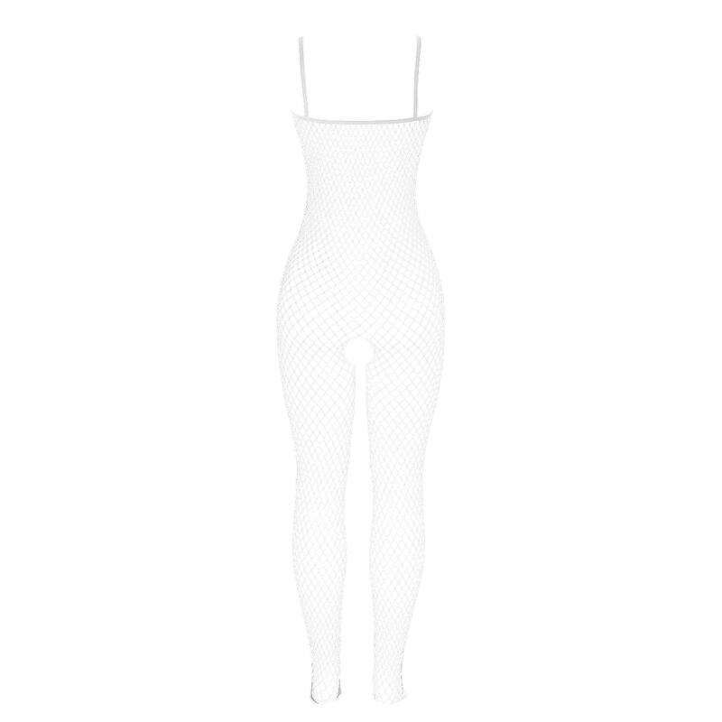 SUBBLIME - 951740 BODYSTOCKING WITTE NETKOUSE KRUISLOOS MET STRIKKEN ONE SIZE