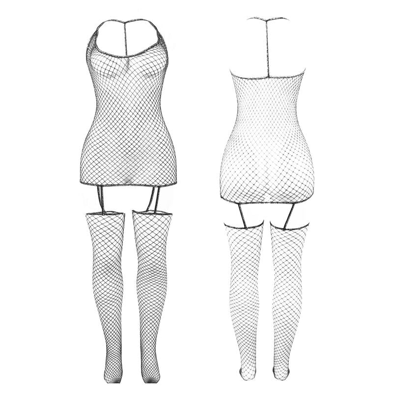 SUBBLIME - 951955 GLANZEND VISNET BODYSTOCKING EEN MAAT