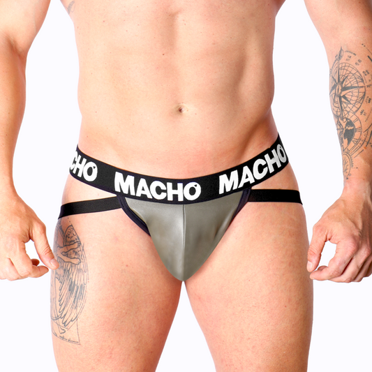 MACHO - MX27GR JOCK LEDER GRIJS BEIGE L