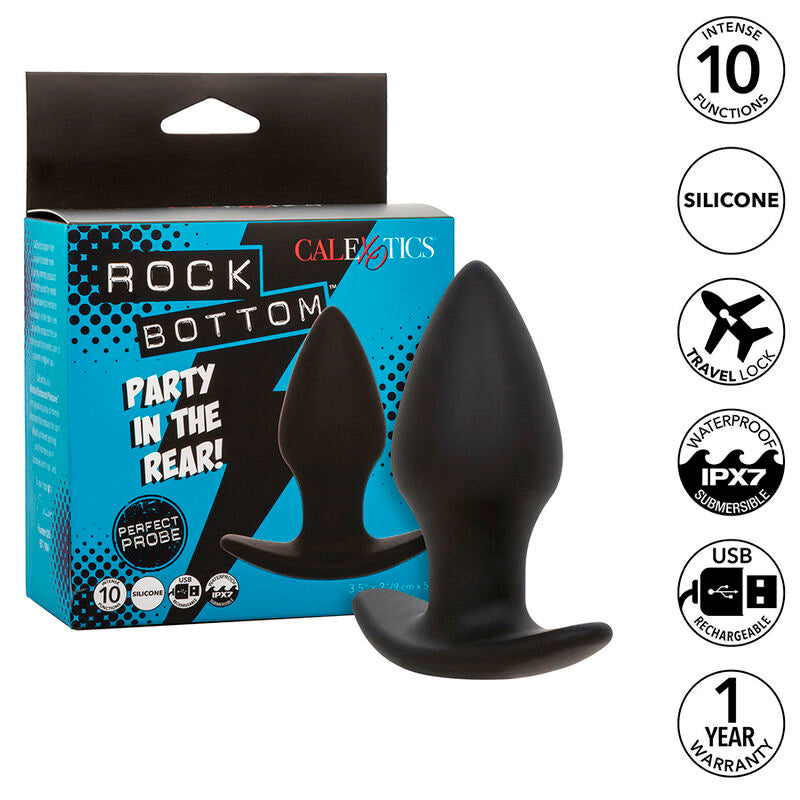 CALEXOTICS - ROCK BOTTOM PERFECTE ANAALPLUG 10 TRILLINGEN SILICONE ZWART