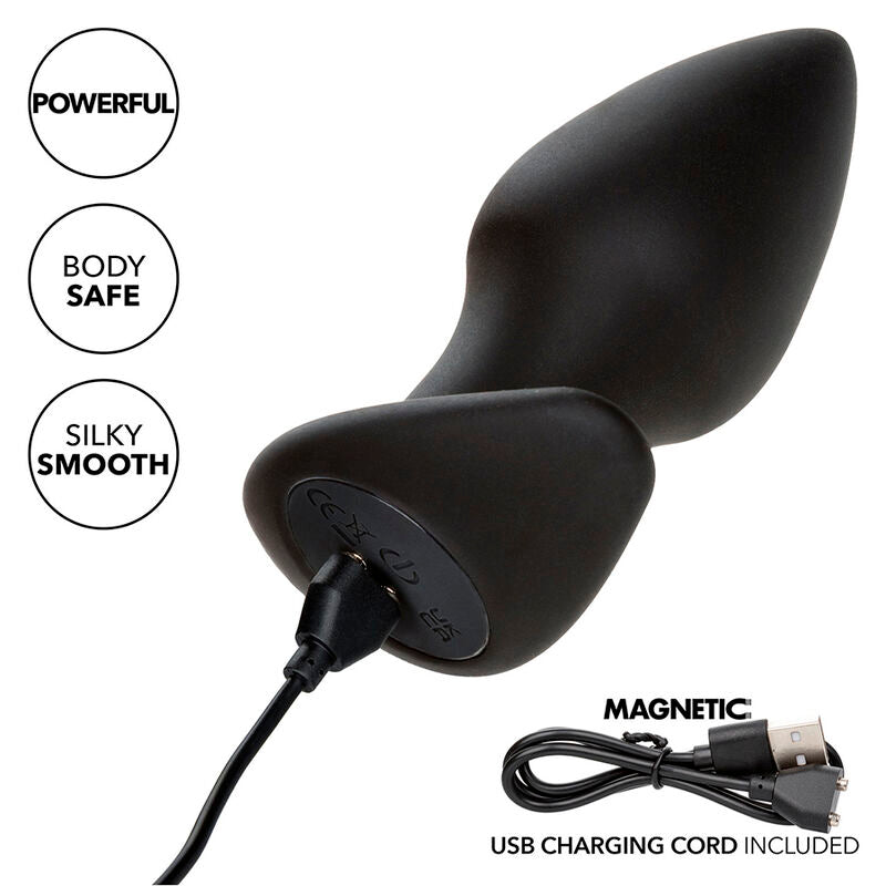 CALEXOTICS - ROCK BOTTOM PERFECTE ANAALPLUG 10 TRILLINGEN SILICONE ZWART