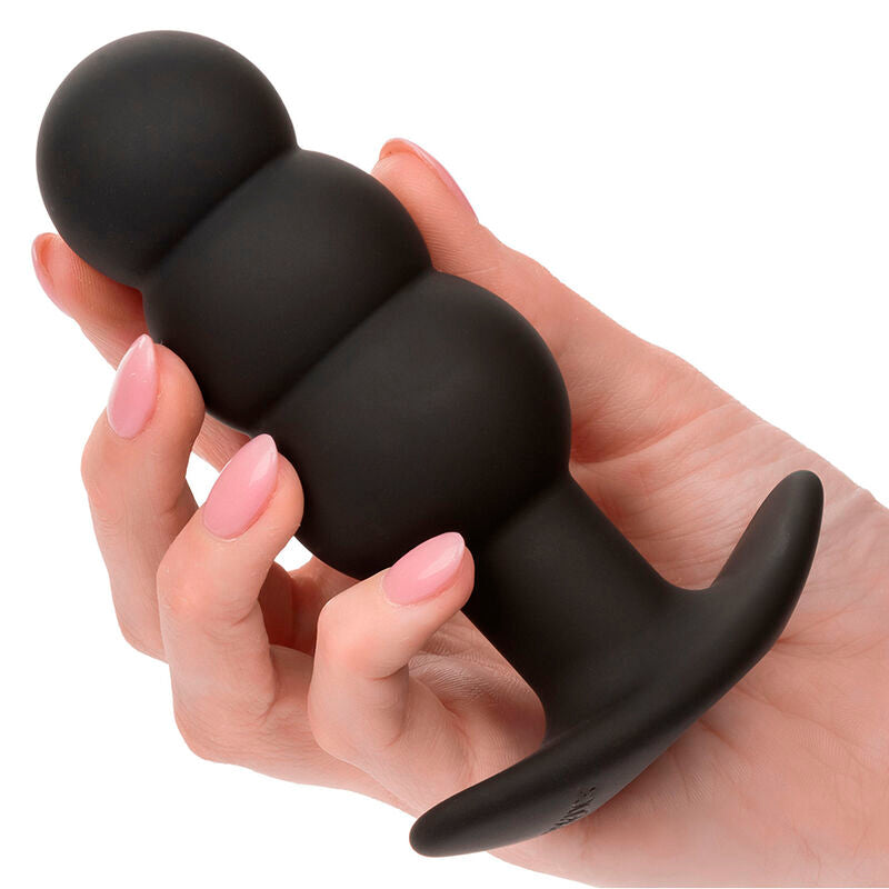 CALEXOTICS - ROCK BOTTOM KRAALTJES ANALE PLUG 10 TRILLINGEN SILICONE ZWART