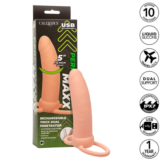 CALEXOTICS - MAXX THICK DUAL PENETRATOR 10 VIBRATIES HUIDSKLEURIG