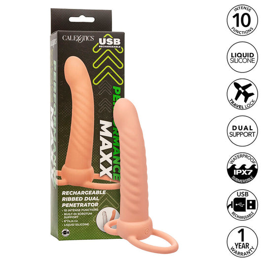 CALEXOTICS - MAXX RIBBED DUAL PENETRATOR 10 TRILLINGEN VLEES