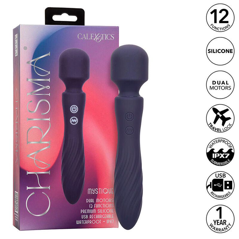 CALEXOTICS - CHARISMA MYSTIQUE MASSAGER DUAL MOTOREN 12 FUNCTIES 20,5 CM X 4,5 CM PAARS