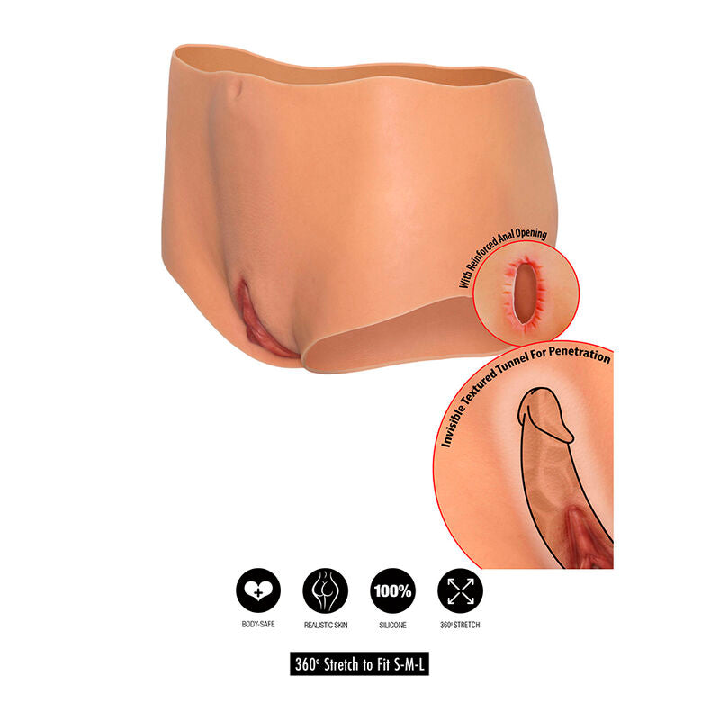 HIDDEN DESIRE - ALTER EGO OPEN VAGINA & ASS SLIP MEDIUM TAILLE HUIDSKLEUR