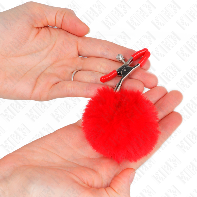 KINK - FAUX BONT BAL NIPPELKLEM ROOD 6 CM