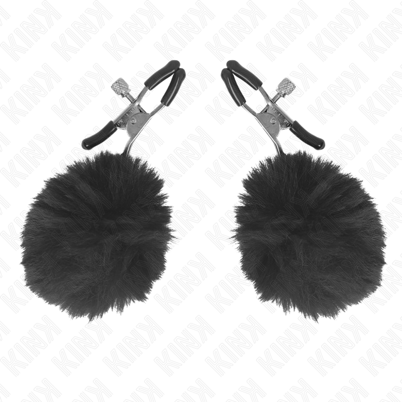 KINK - FAKE BONT BAL TEPELKLEMMEN ZWART 6 CM