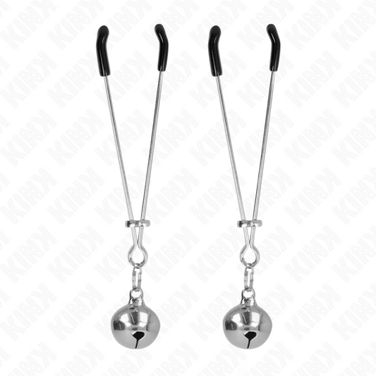 KINK - DUNNE BEL NIPPELKLEMMEN ZILVER 7 CM
