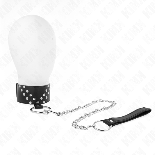 KINK - KETTING MET RIEM 65 CM MET V-KLINKNAGEL VERSTELBAAR 36-43 CM X 5 CM
