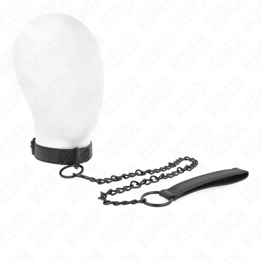 KINK - HALSBAND MET DONKERE LIJN 65 CM VERSTELBAAR 37-54 CM X 3 CM