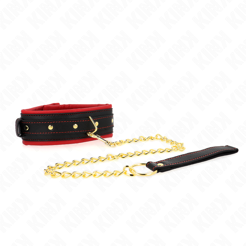 KINK - HALSBAND MET EFFEN STOFFEN RIEM VERSTELBAAR 33-48 CM X 5.7 CM