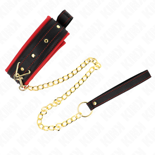 KINK - HALSBAND MET EFFEN STOFFEN RIEM VERSTELBAAR 33-48 CM X 5.7 CM