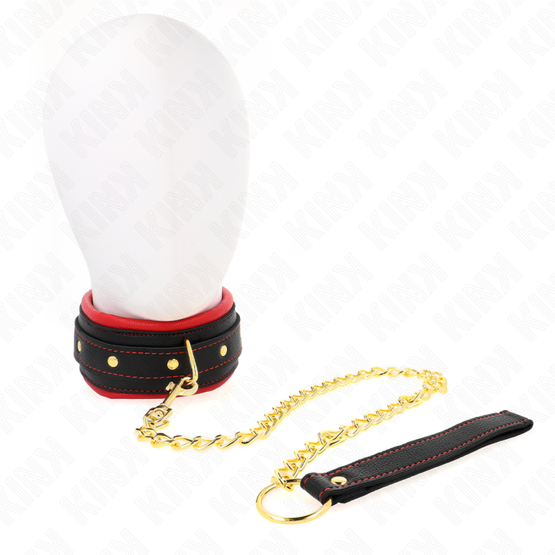 KINK - HALSBAND MET EFFEN STOFFEN RIEM VERSTELBAAR 33-48 CM X 5.7 CM