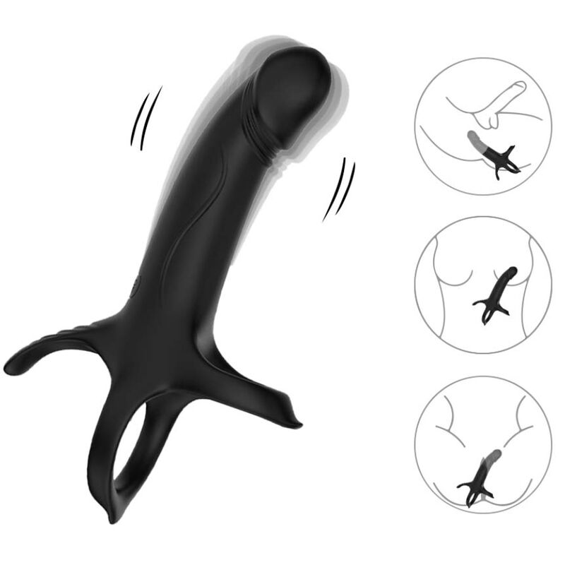ARMONY - DILDO MET RING EN VIBRATOR ZWART
