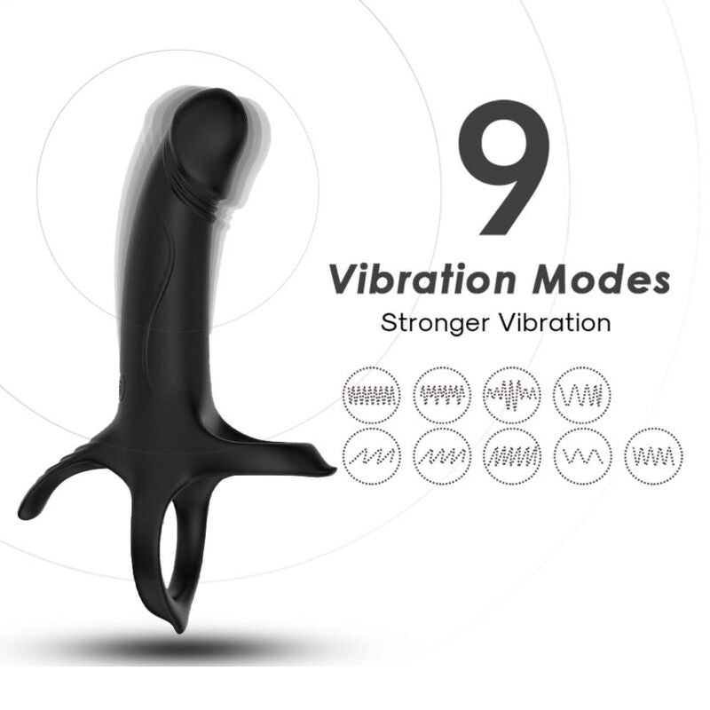 ARMONY - DILDO MET RING EN VIBRATOR ZWART