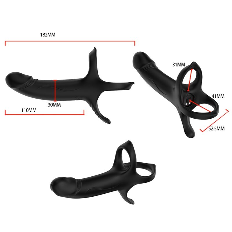 ARMONY - DILDO MET RING EN VIBRATOR ZWART