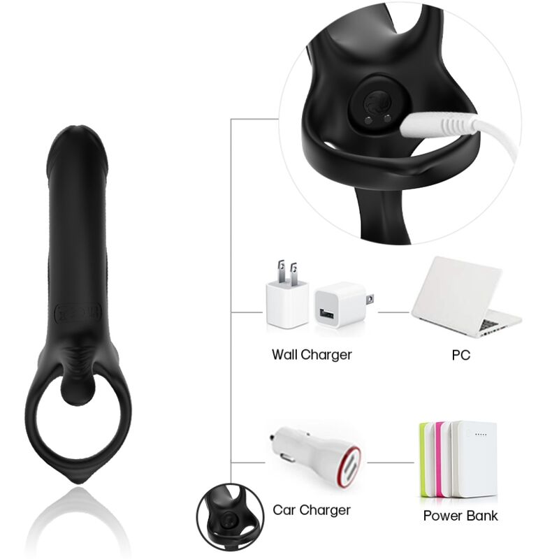 ARMONY - DILDO MET RING EN VIBRATOR ZWART
