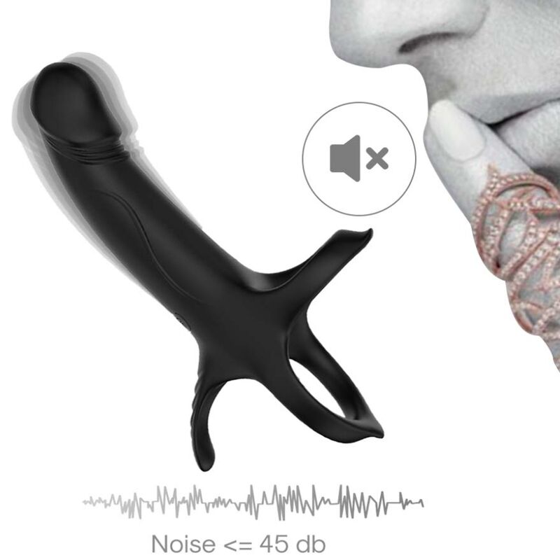 ARMONY - DILDO MET RING EN VIBRATOR ZWART