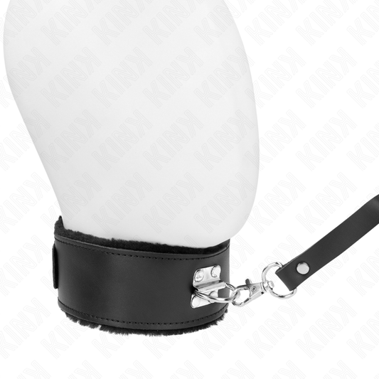 KINK - KETTING MET RIEM 116 CM MET ZWART LEREN BAND VERSTELBAAR 40-48 CM X 6 CM