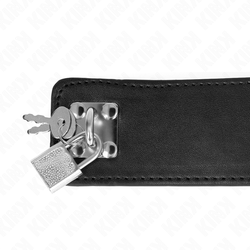 KINK - KETTING MET RIEM 65 CM MET BREDE ZWARTE BAND VERSTELBAAR 33.5-41 CM X 5 CM