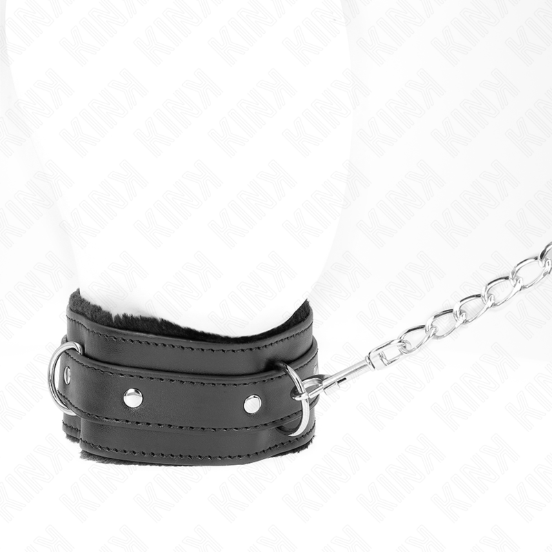 KINK - HALSBAND MET RIEM 65 CM MET BEPERKINGEN ZWART 36-42 CM X 5.5 CM