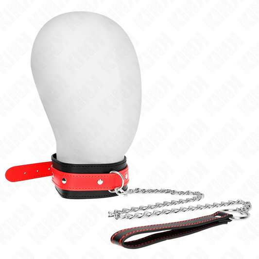 KINK - KETTING MET RODE BAND 65 CM VERSTELBAAR 36-43 CM X 5 CM