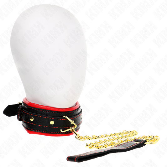 KINK - KETTING MET SPONGE IMITATIELEDEREN BAND MODEL 2 VERSTELBAAR 37-54 CM X 3 CM
